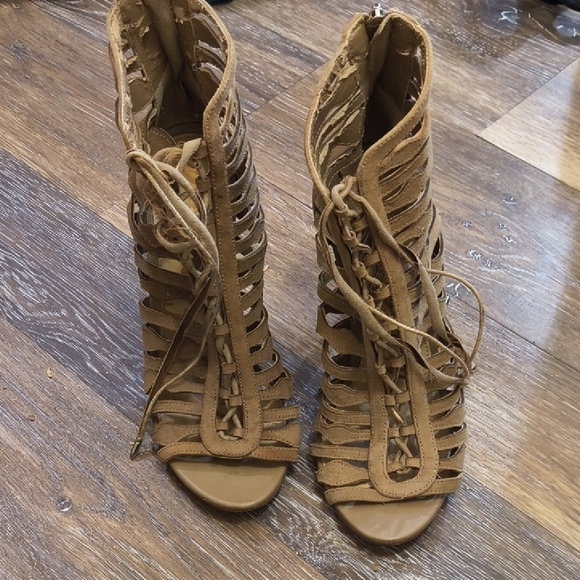 Sam Edelman Tan Stiletto Heels Cage Design - Picture 4 of 6